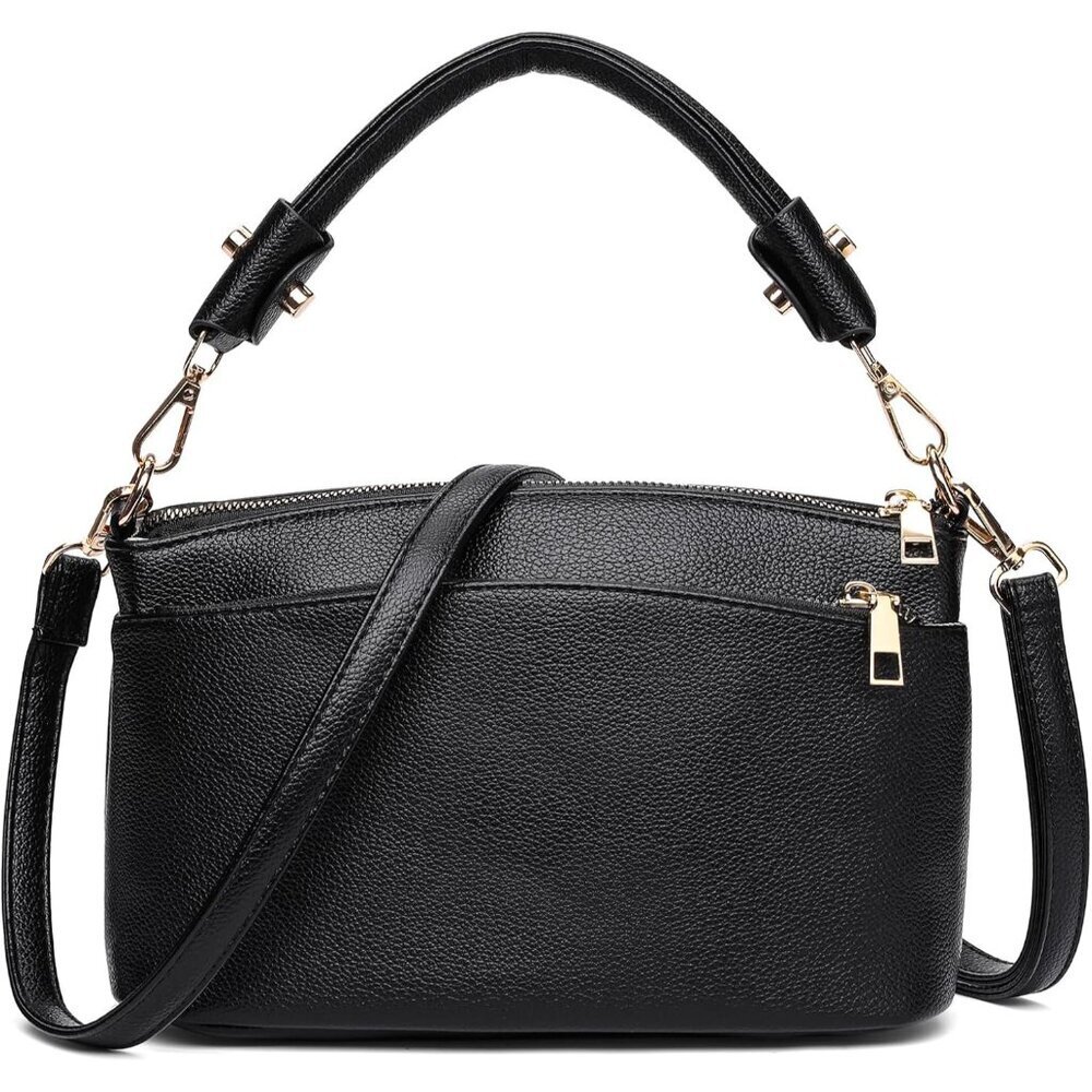 Women Crossbody Bag Vegan Leather Small Shoulder Purse Multi Pocket